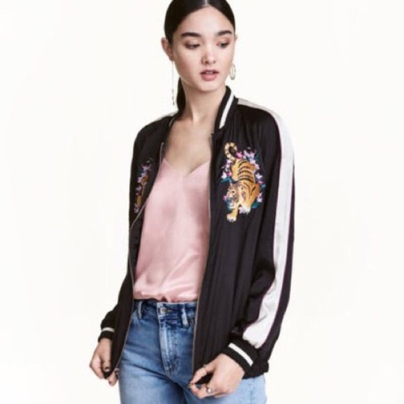 H&M Jackets & Blazers - Embroidered bomber jacket